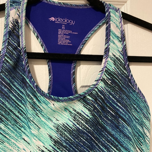 Ideology Womens blue patterned workout top XS - Picture 2 of 3